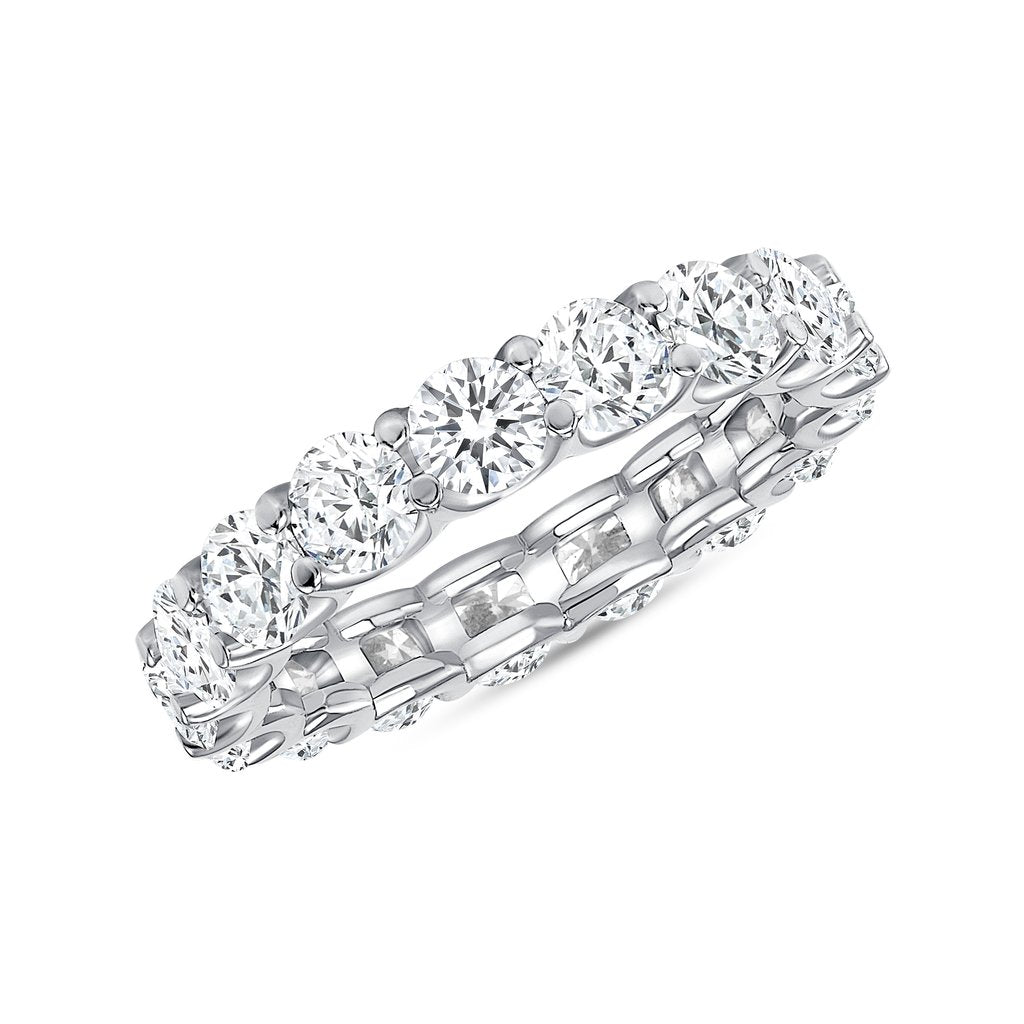 18K White Gold Diamond Round Cut Eternity Band