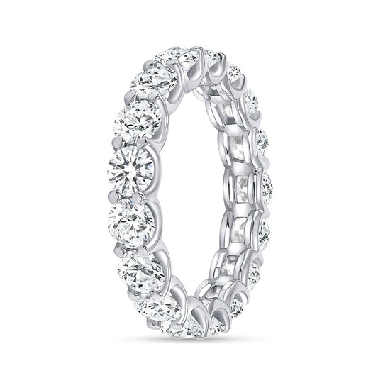 18K White Gold Diamond Round Cut Eternity Band