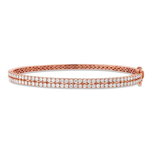 18k Rose Gold Diamond Bangle - 2.09ct