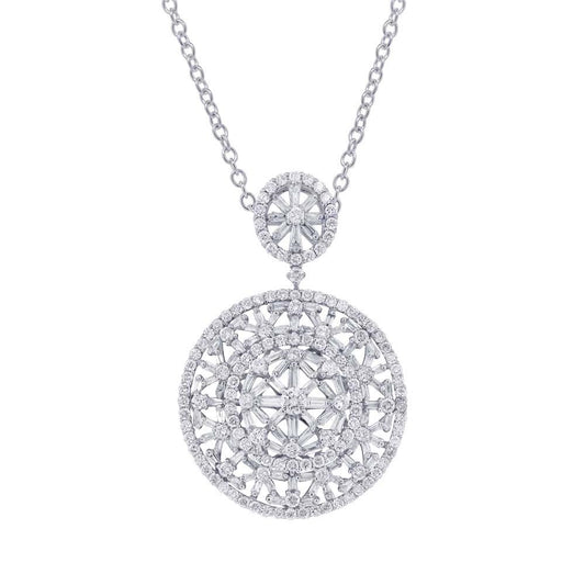 18k White Gold Diamond Pendant - 4.44ct