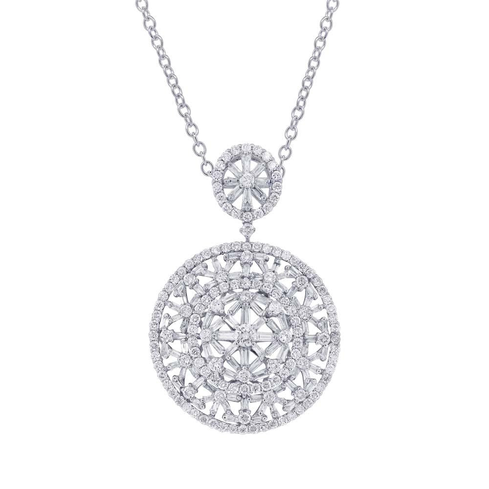 18k White Gold Diamond Pendant - 4.44ct