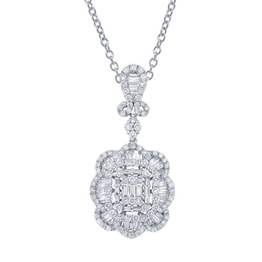 18k White Gold Diamond Pendant - 2.65ct