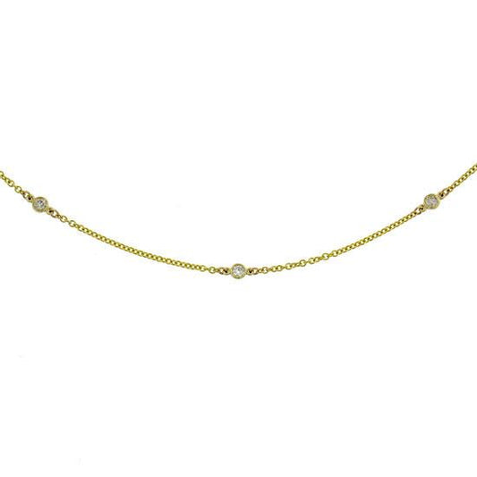 14k Yellow Gold 16-18'' Diamonds by the Yard Chain - 0.20ct