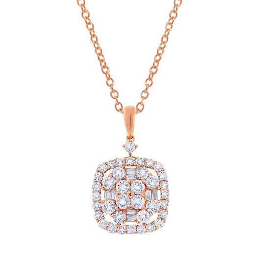 18k Rose Gold Diamond Pendant - 1.33ct