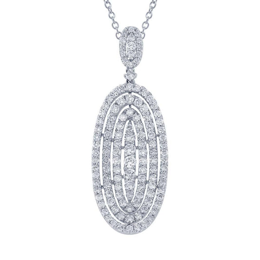 18k White Gold Diamond Pendant - 3.14ct