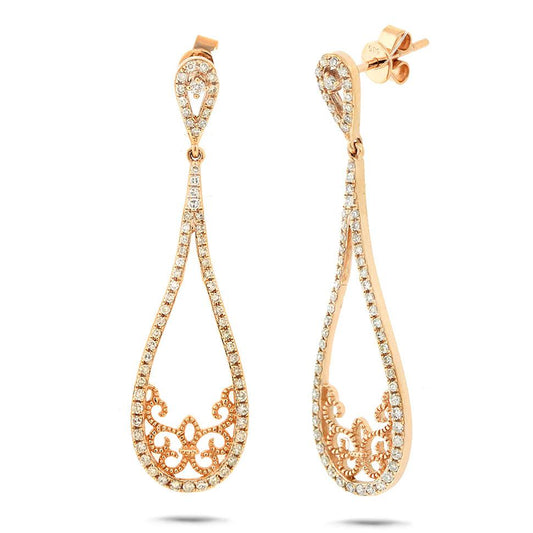 14k Yellow Gold Diamond Earring - 0.55ct