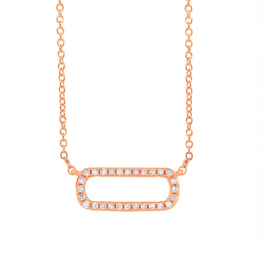 14k Rose Gold Diamond Pendant - 0.08ct