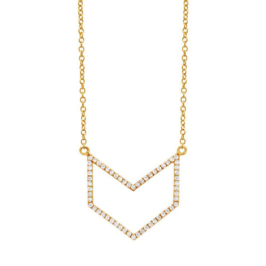 14k Yellow Gold Diamond Pendant - 0.18ct