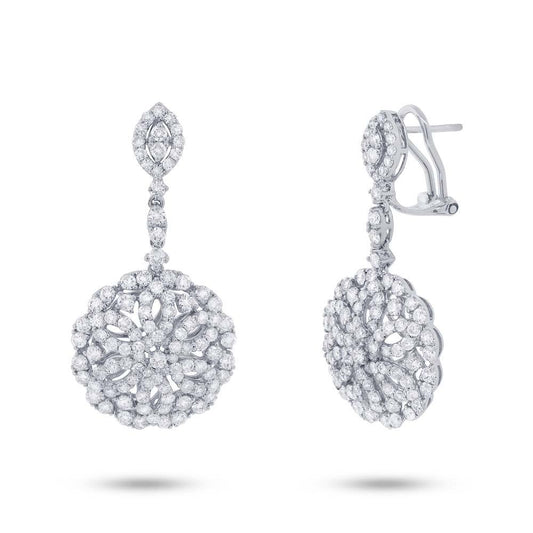 18k White Gold Diamond Earring - 3.91ct