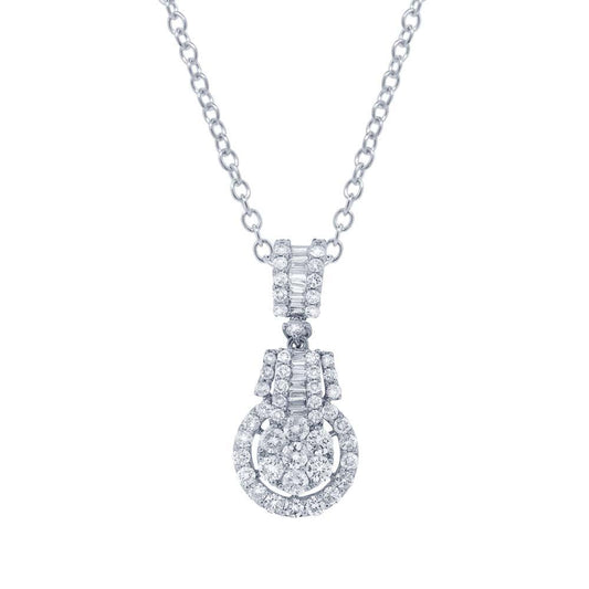 18k White Gold Diamond Pendant - 1.58ct