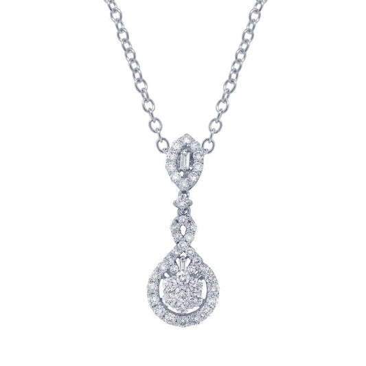 18k White Gold Diamond Pendant - 1.00ct