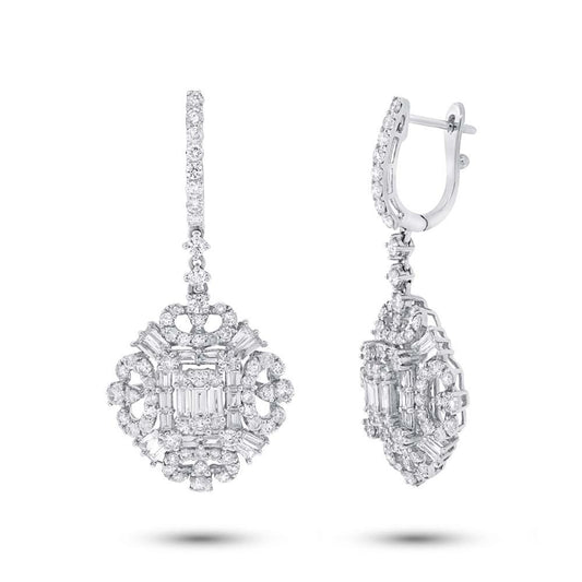 18k White Gold Diamond Earring - 2.90ct