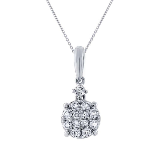 18k White Gold Diamond Pendant - 0.26ct