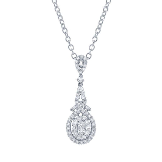 18k White Gold Diamond Pendant - 1.14ct