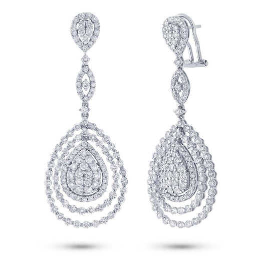 18k White Gold Diamond Earring - 5.36ct