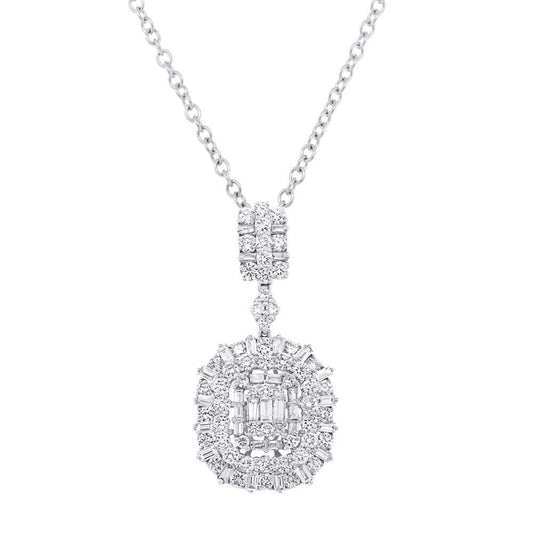 18k White Gold Diamond Pendant - 3.31ct