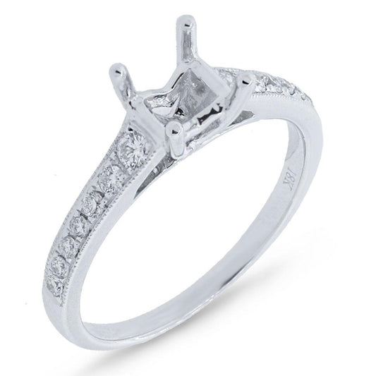 18k White Gold Diamond Semi-mount Ring - 0.24ct