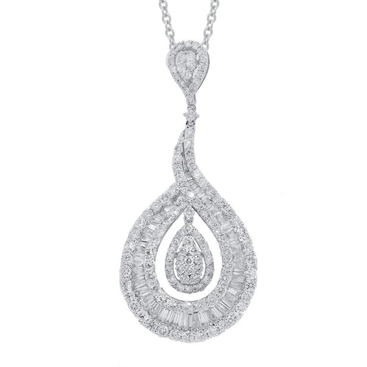 18k White Gold Diamond Pendant - 5.01ct