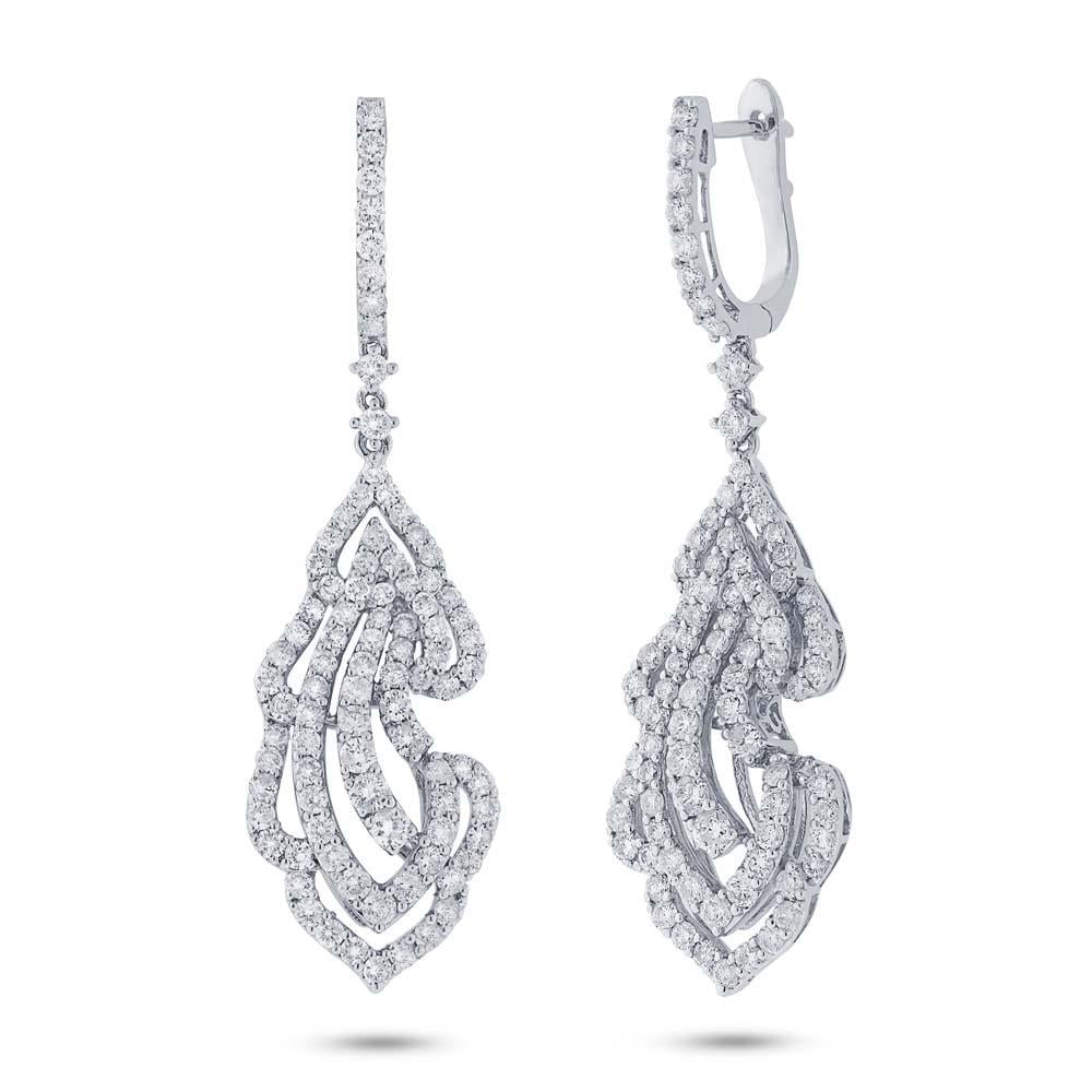 18k White Gold Diamond Earring - 3.34ct