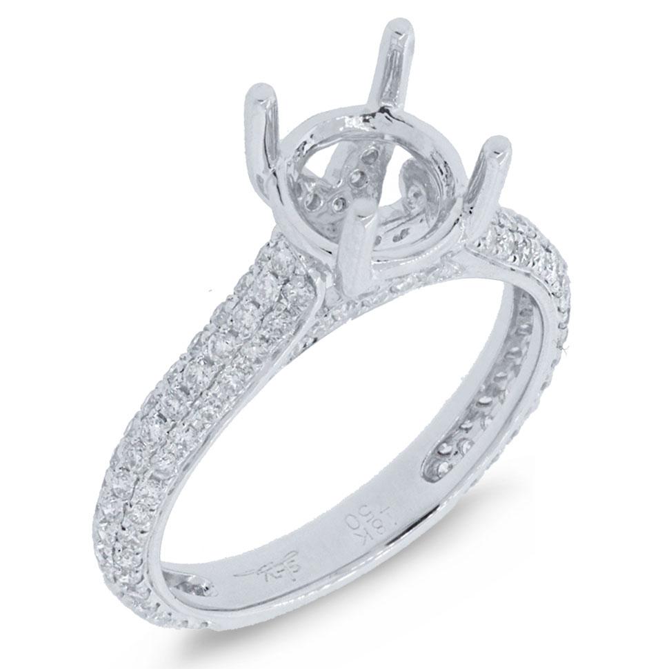 18k White Gold Diamond Semi-mount Ring - 0.49ct