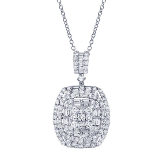 18k White Gold Diamond Pendant - 2.65ct