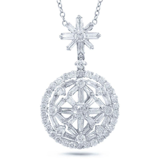 18k White Gold Diamond Pendant - 1.85ct
