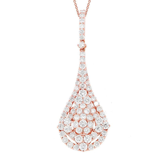 18k Rose Gold Diamond Pendant - 2.70ct
