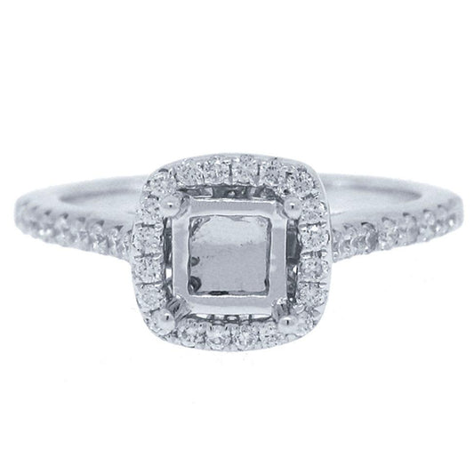 18k White Gold Diamond Semi-mount Ring - 0.44ct