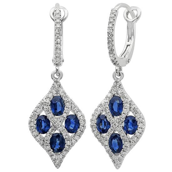 Diamond & 1.58ct Blue Sapphire 14k White Gold - 0.49ct