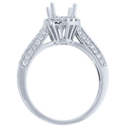 18k White Gold Diamond Semi-mount Ring - 0.48ct