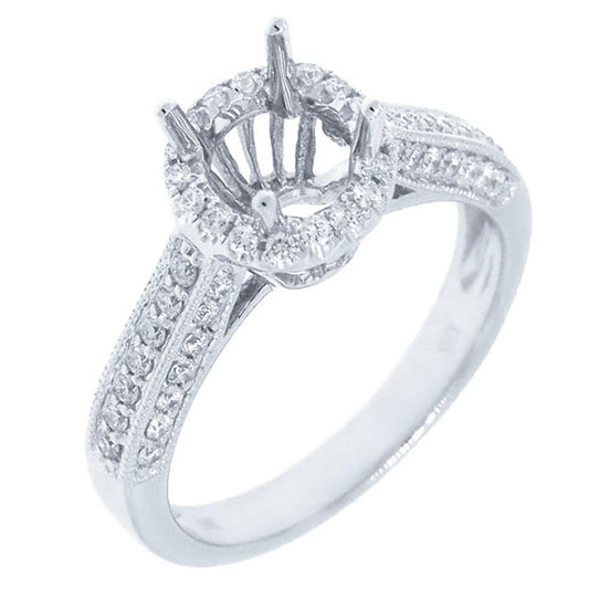 18k White Gold Diamond Semi-mount Ring - 0.48ct