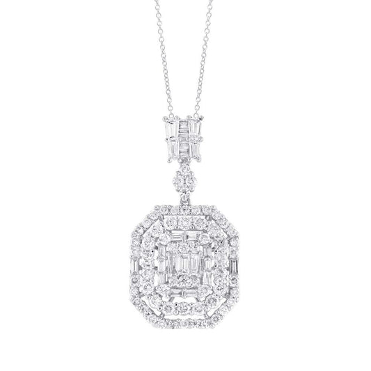 18k White Gold Diamond Pendant - 2.48ct