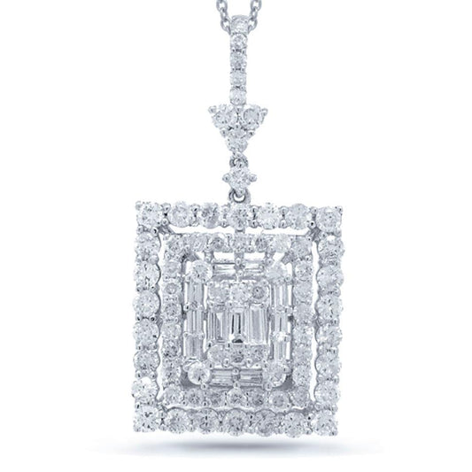 18k White Gold Diamond Pendant - 1.93ct
