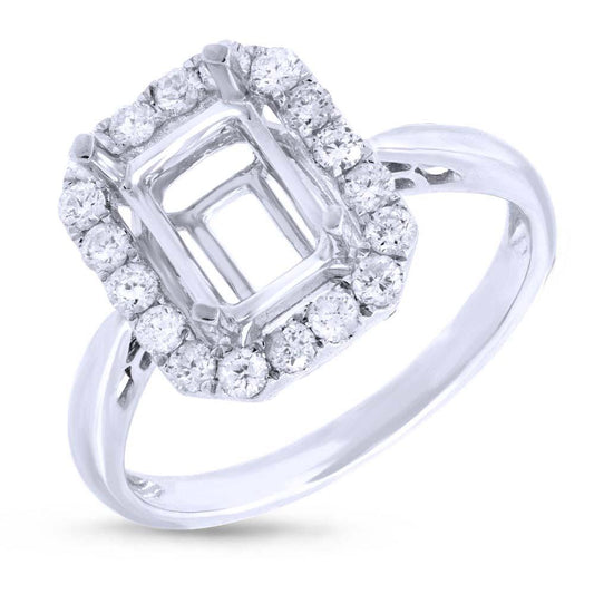 18k White Gold Diamond Semi-mount Ring - 0.45ct