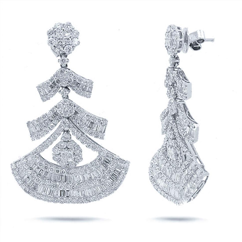 18k White Gold Diamond Earring - 8.33ct