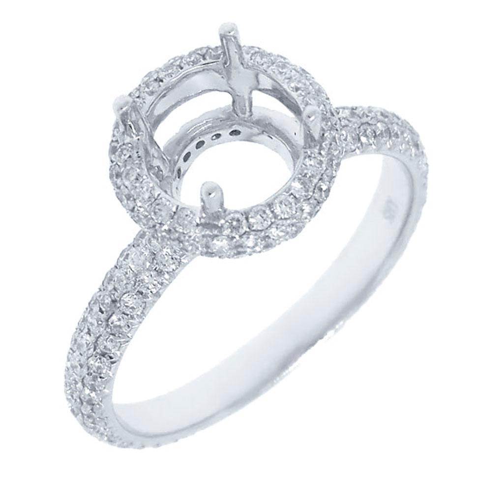 18k White Gold Diamond Semi-mount Ring - 1.01ct
