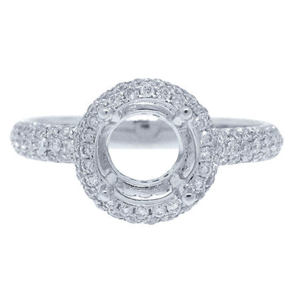 18k White Gold Diamond Semi-mount Ring - 1.01ct