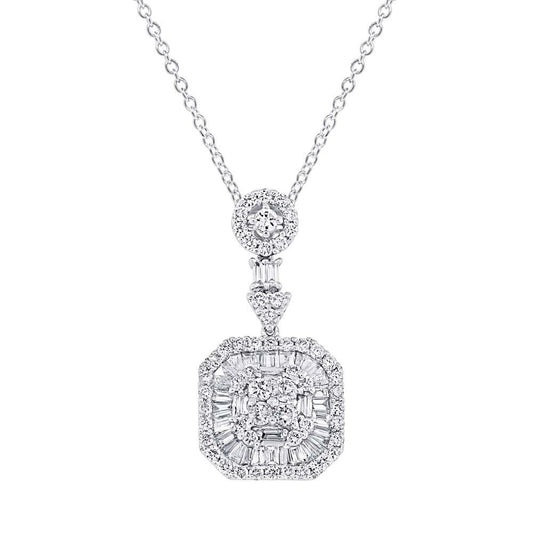 18k White Gold Diamond Pendant - 2.16ct
