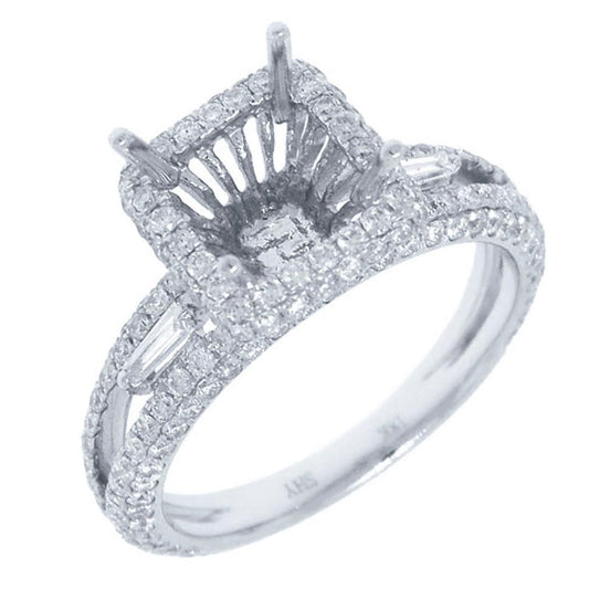 18k White Gold Diamond Semi-mount Ring - 1.24ct