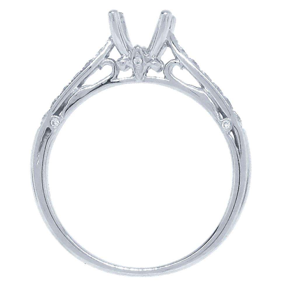 18k White Gold Diamond Semi-mount Ring - 0.18ct