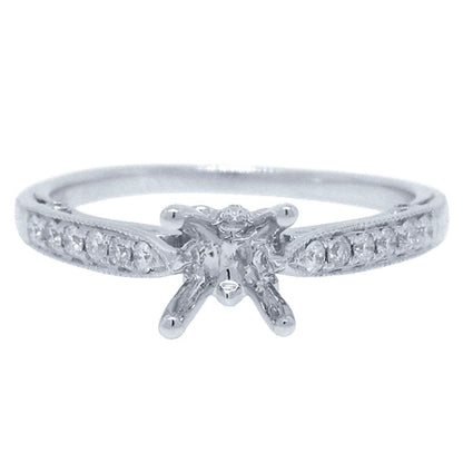 18k White Gold Diamond Semi-mount Ring - 0.18ct
