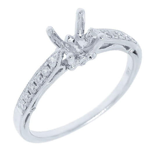 18k White Gold Diamond Semi-mount Ring - 0.18ct