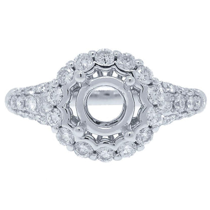18k White Gold Diamond Semi-mount Ring - 0.87ct