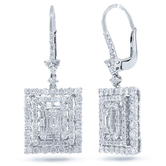 18k White Gold Diamond Earring - 2.99ct