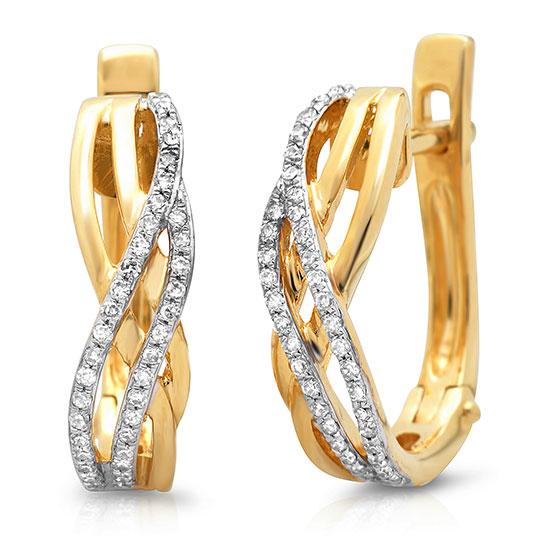 14k Yellow Gold Diamond Earring - 0.18ct