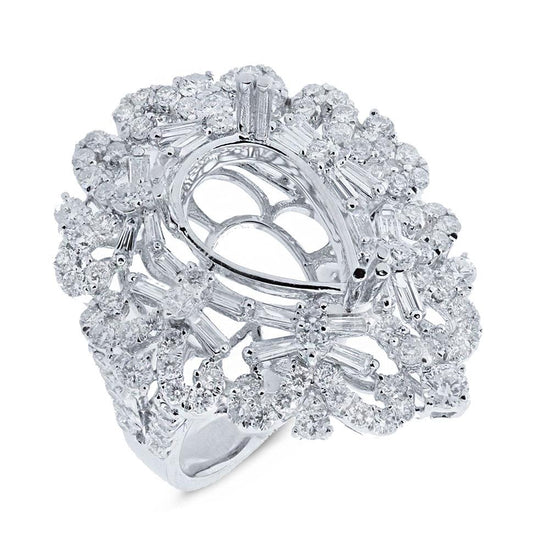 18k White Gold Diamond Semi-mount Ring - 2.29ct