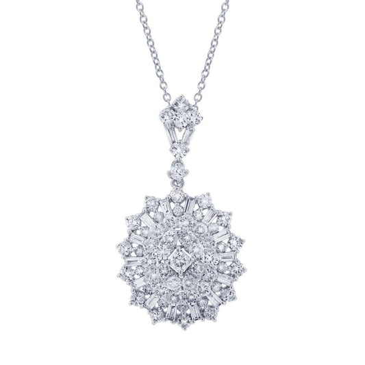 18k White Gold Diamond Pendant - 2.36ct