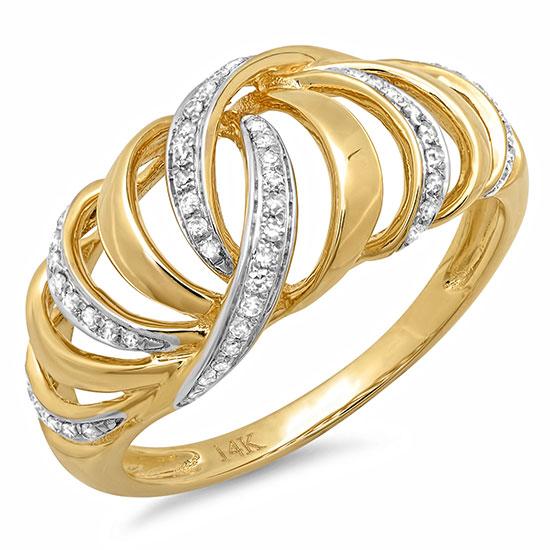 14k Yellow Gold Diamond Lady's Ring - 0.17ct