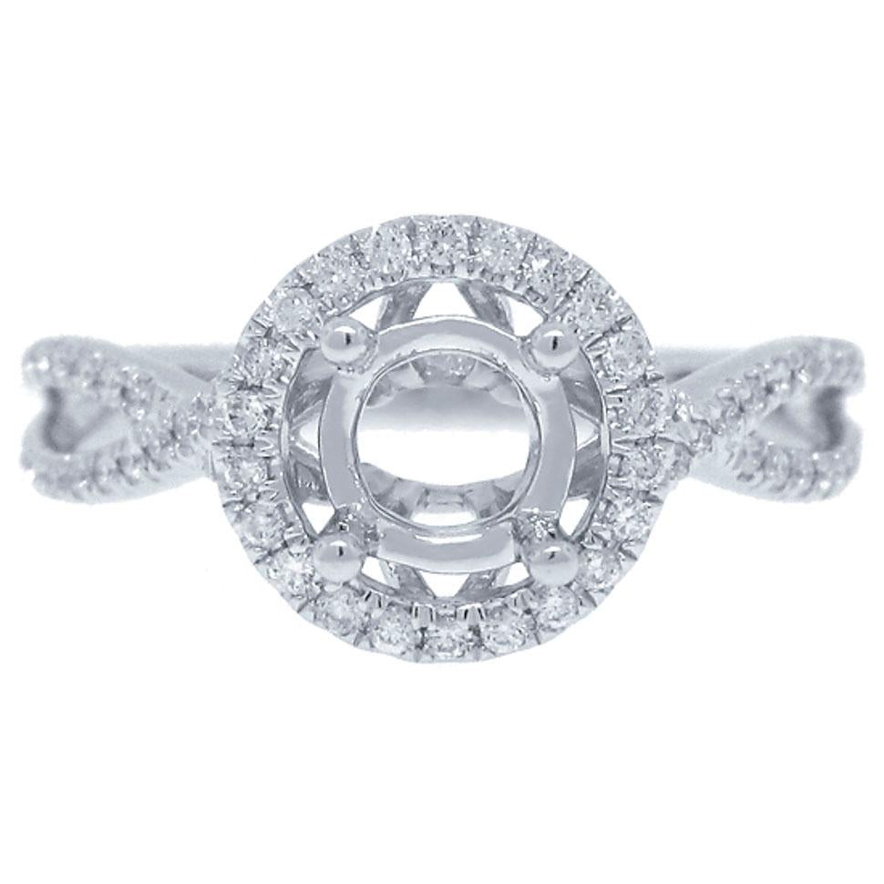 14k White Gold Diamond Semi-mount Ring - 0.26ct