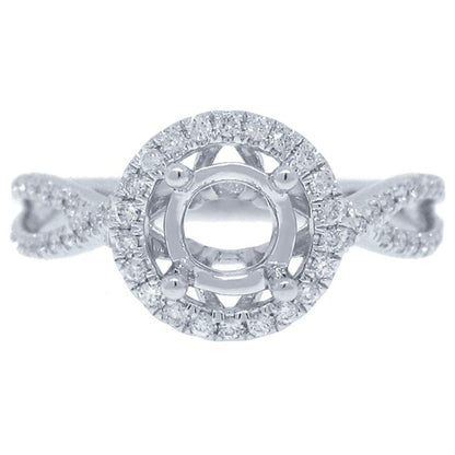 14k White Gold Diamond Semi-mount Ring - 0.26ct